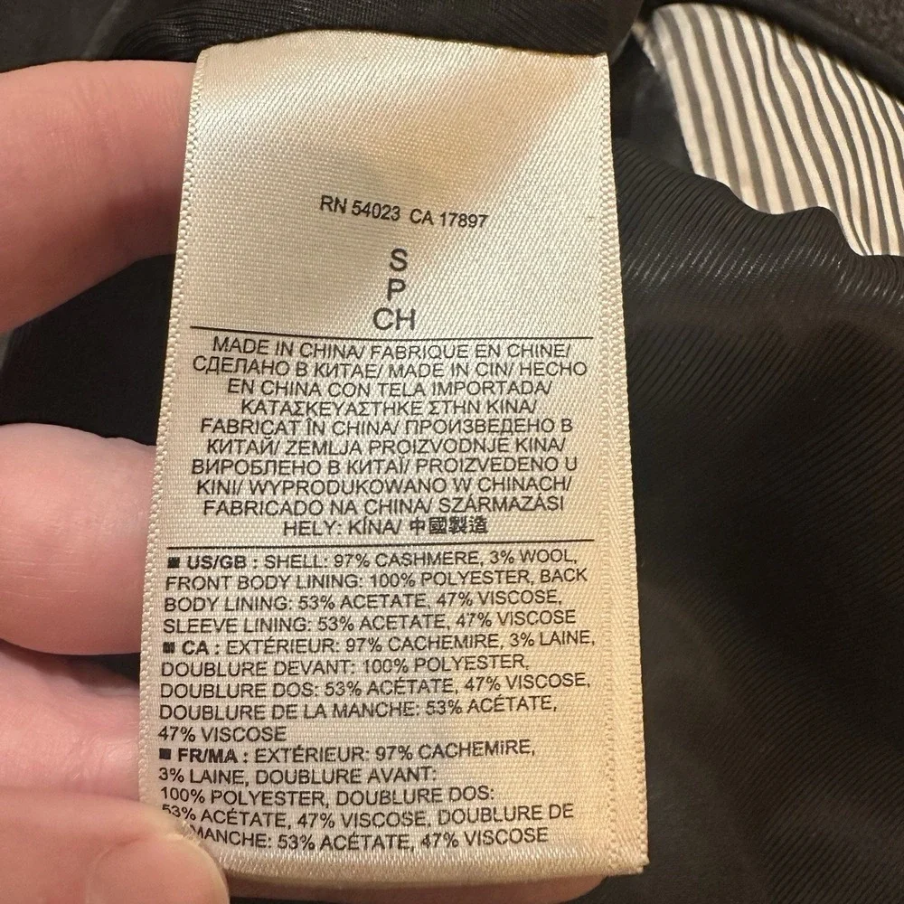 Banana‎ Republic Mens Small Overcoat 97% Cashmere Gray Topcoat Quiet Luxury EUC